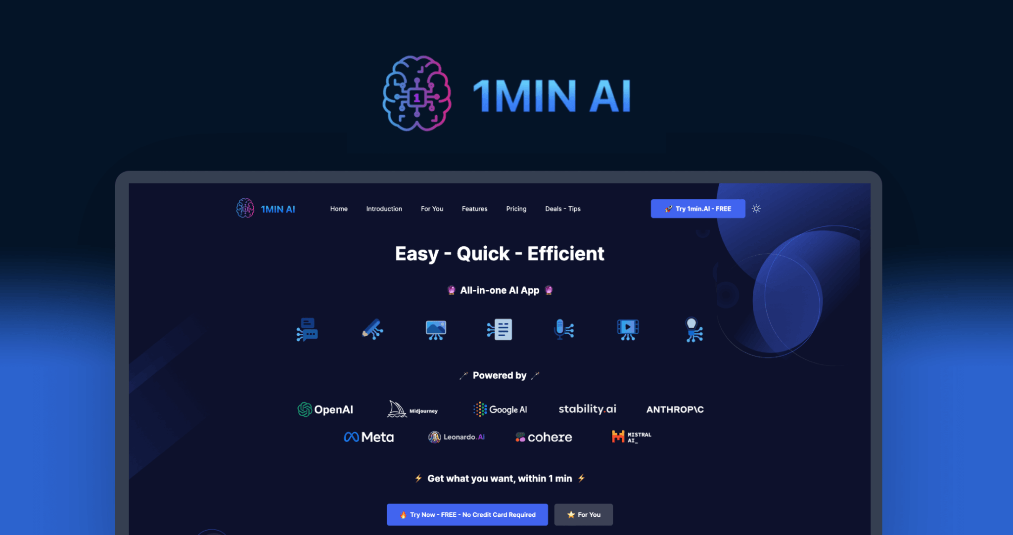 Logo 1minAl - Tu Suite IA Todo en Uno